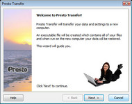 Presto Transfer IE and Windows Mail screenshot